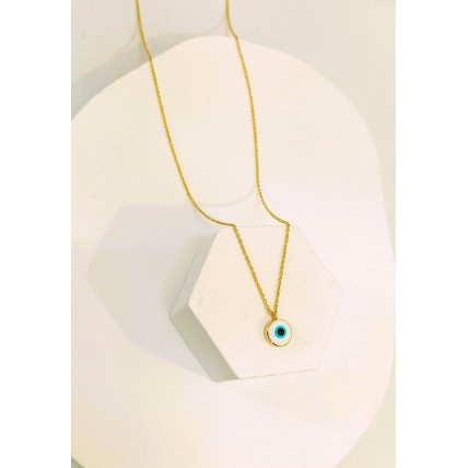 Ασημένιο κολιέ επίχρυσο μάτι SN272